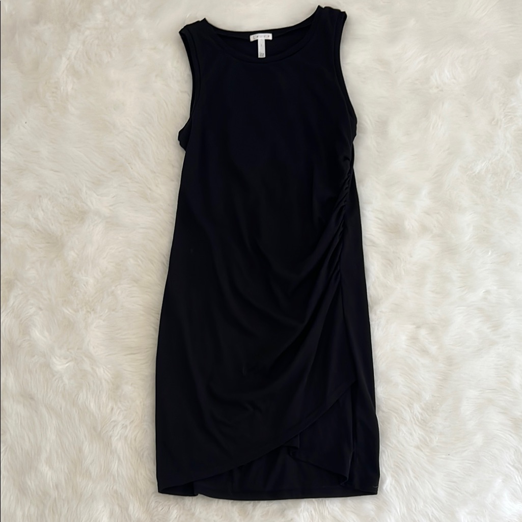 Leith Black Sheath Mini Dress Scoop Neck Sleeveless